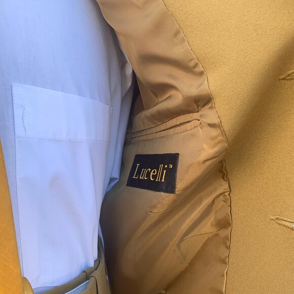 LUCELLI 2 PIECE 4B MEN'S SUIT HIHGT QUILIT ITALIAN POLYESTER 4B WOOL TOUCH - Picture 7 of 14